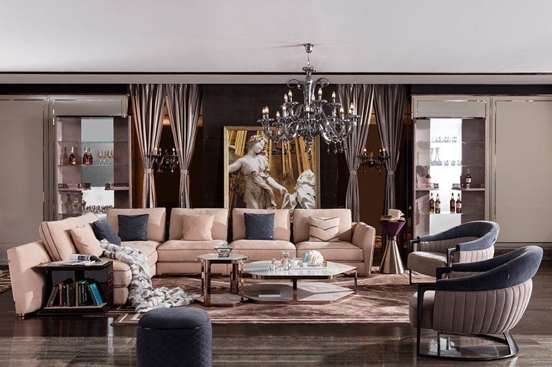 Menoir Luxury Simple L Shape Leather Sofa AMLQ-S2006
