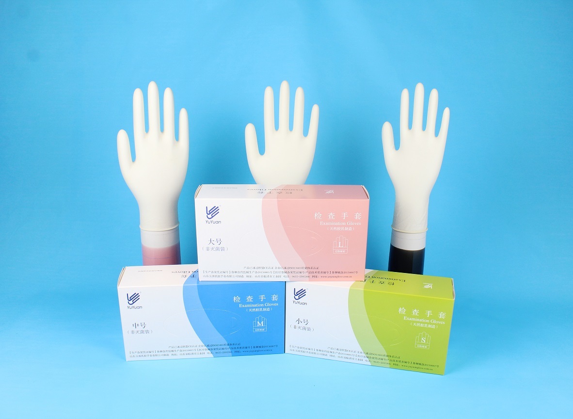 Powder-free hemp-faced examination gloves (non-sterile pack)