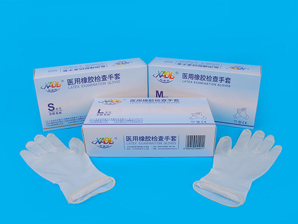 Powdered Medical Rubber Exam Gloves