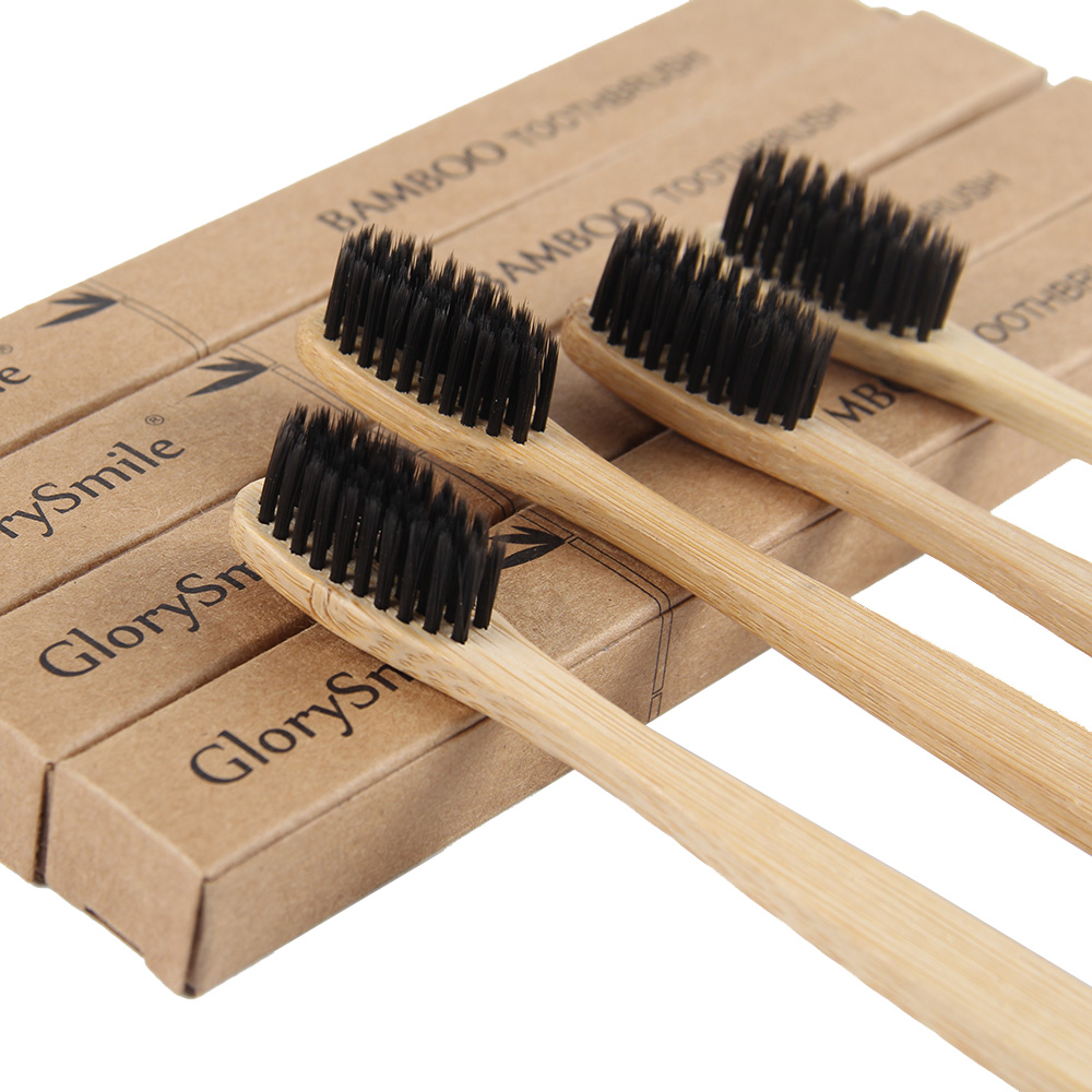 Venta al por mayor de cepillos de dientes de bambú con carbón orgánico natural
