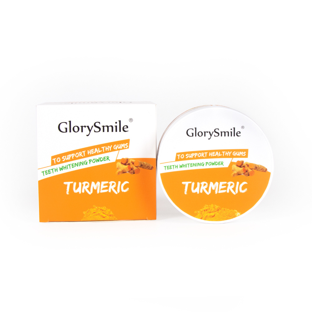 Polvo blanqueador de dientes de cúrcuma Glorysmile para dientes sensibles