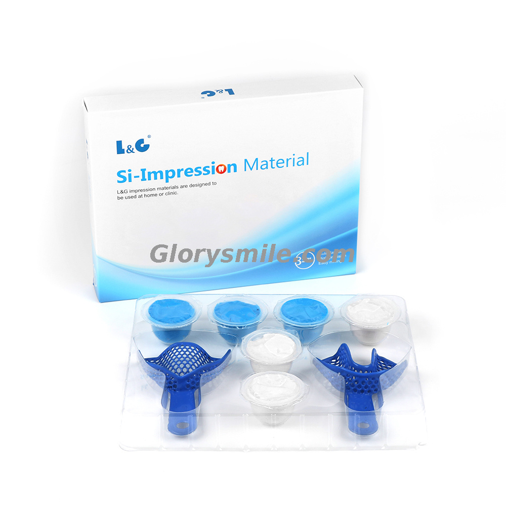 Glorysmile Addition Silicone 28gx6 Kits de matériel d'empreinte dentaire avec plateaux