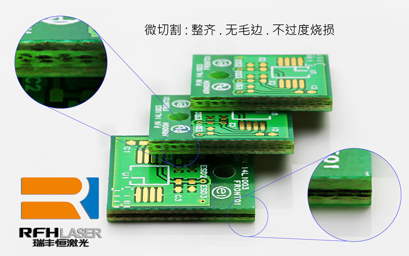 瑞豐恒355nm紫外激光器冷光源在FPC紫外激光切割機應(yīng)用效果：切割邊緣齊整圓順、光滑無毛刺、無溢膠