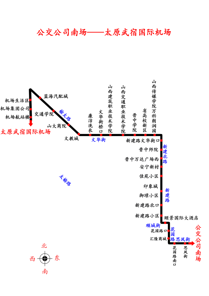 关于开通公交公司南场至太原武宿国际机场线路的通知