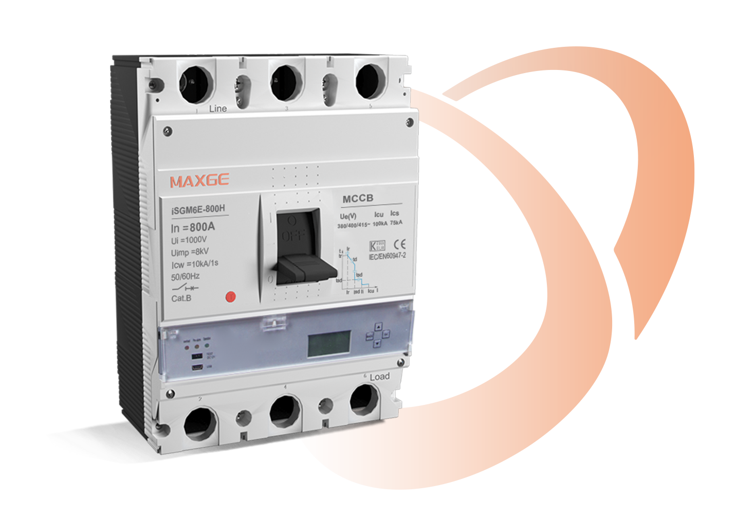 Maxge's iSGM6E-800H Moulded Case Circuit Breaker Electronic Type With LCD: Redefining Electrical Safety