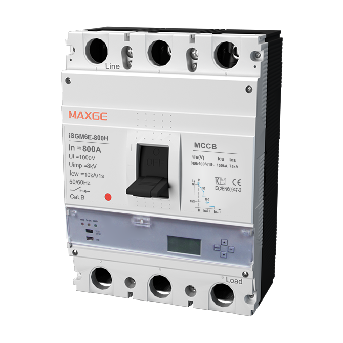 iSGM6E-800H Moulded Case Circuit Breaker Electronic Type With LCD iSGM6E-800H Moulded Case Circuit Breaker Electronic Type With LCD