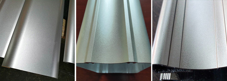 Sandblasting area for aluminum profiles