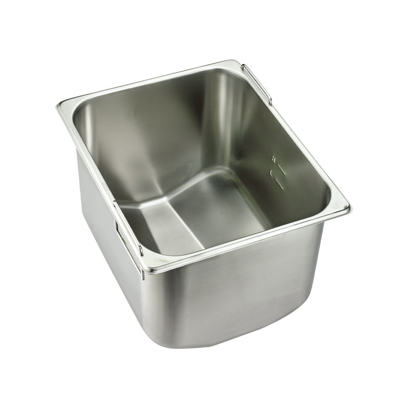 V-shaped oil basin with handle