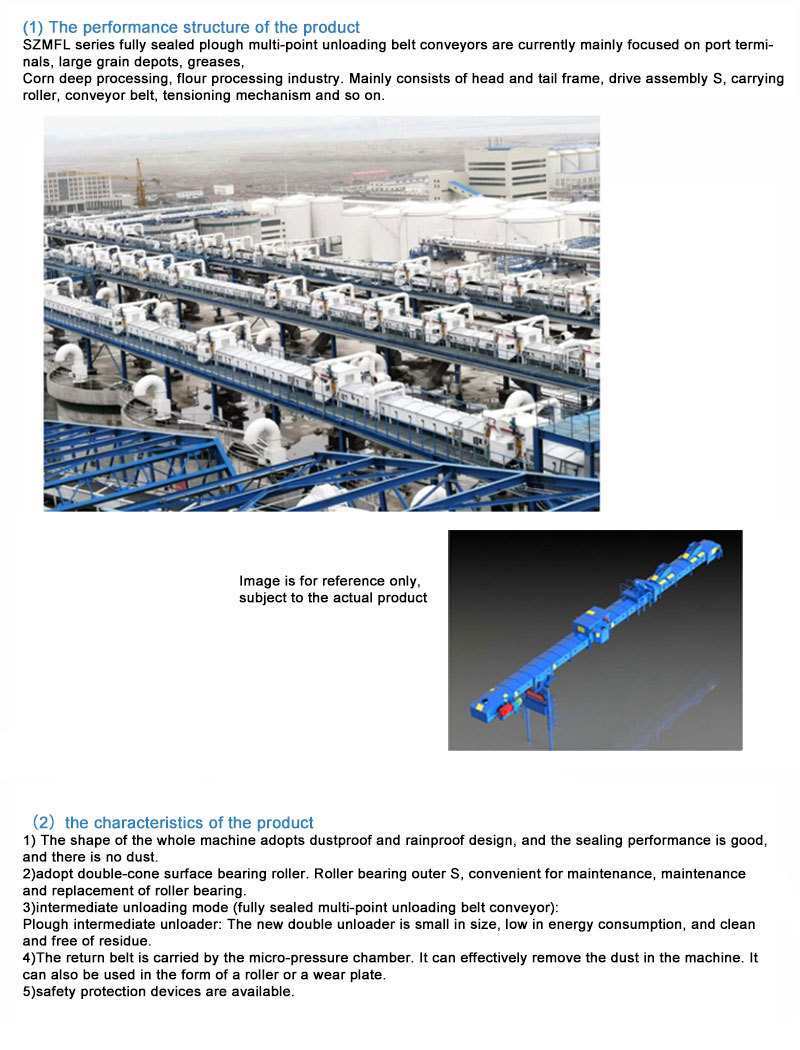 SZMFL series fully sealed plow type multi-point discharge belt conveyor