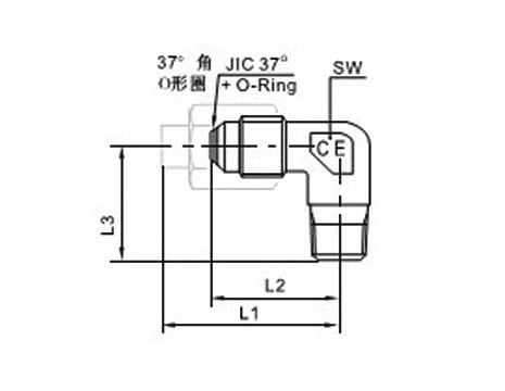 端直角扩口式管接头