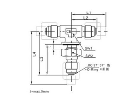 Tee bulkhead flared pipe joint