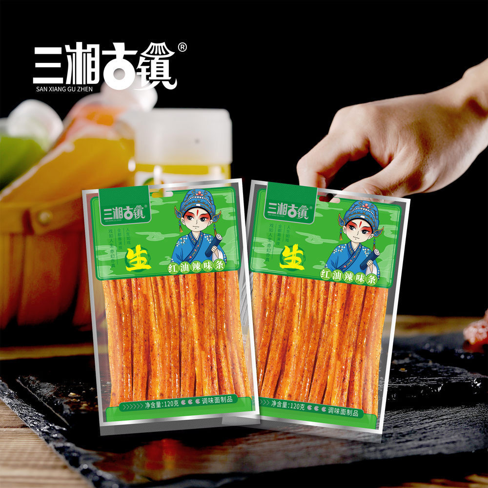 三湘古鎮(zhèn)120克紅油辣味條