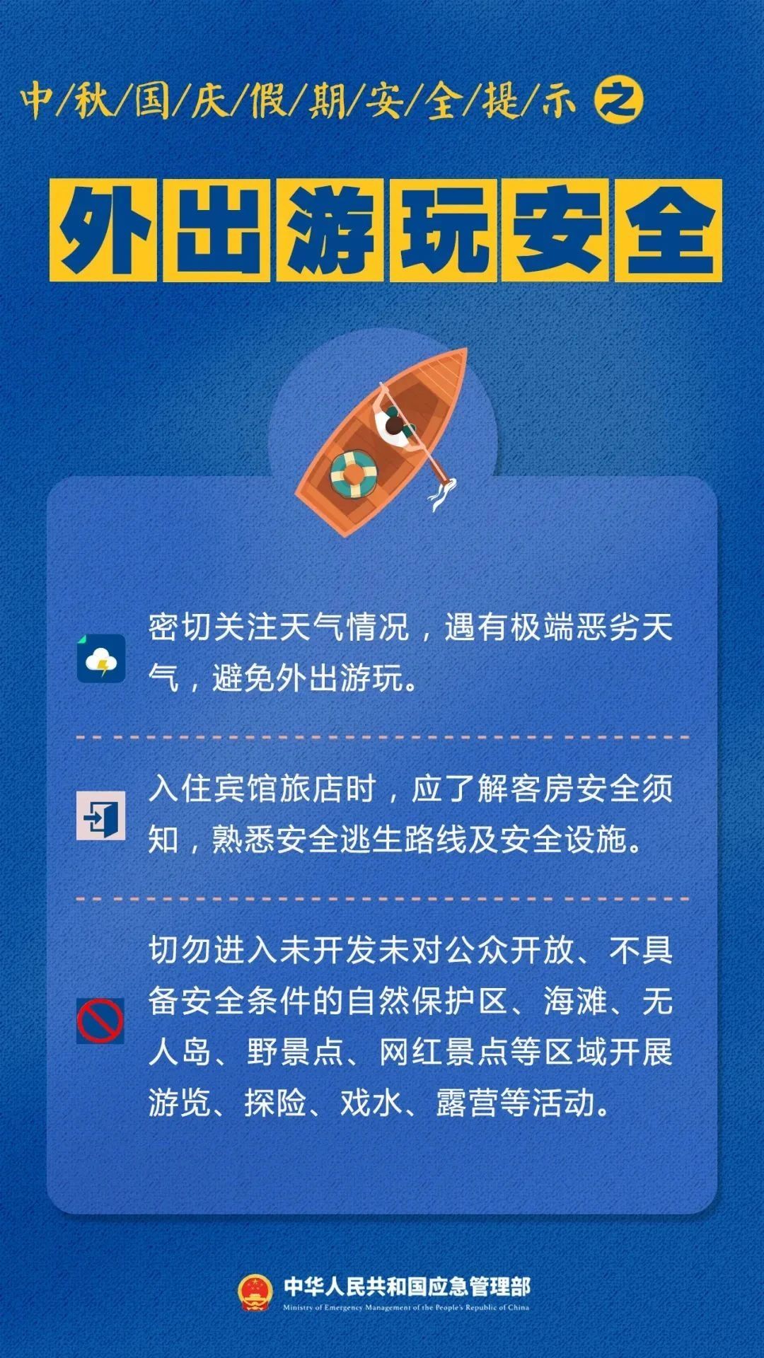 中秋國慶假期安全提示