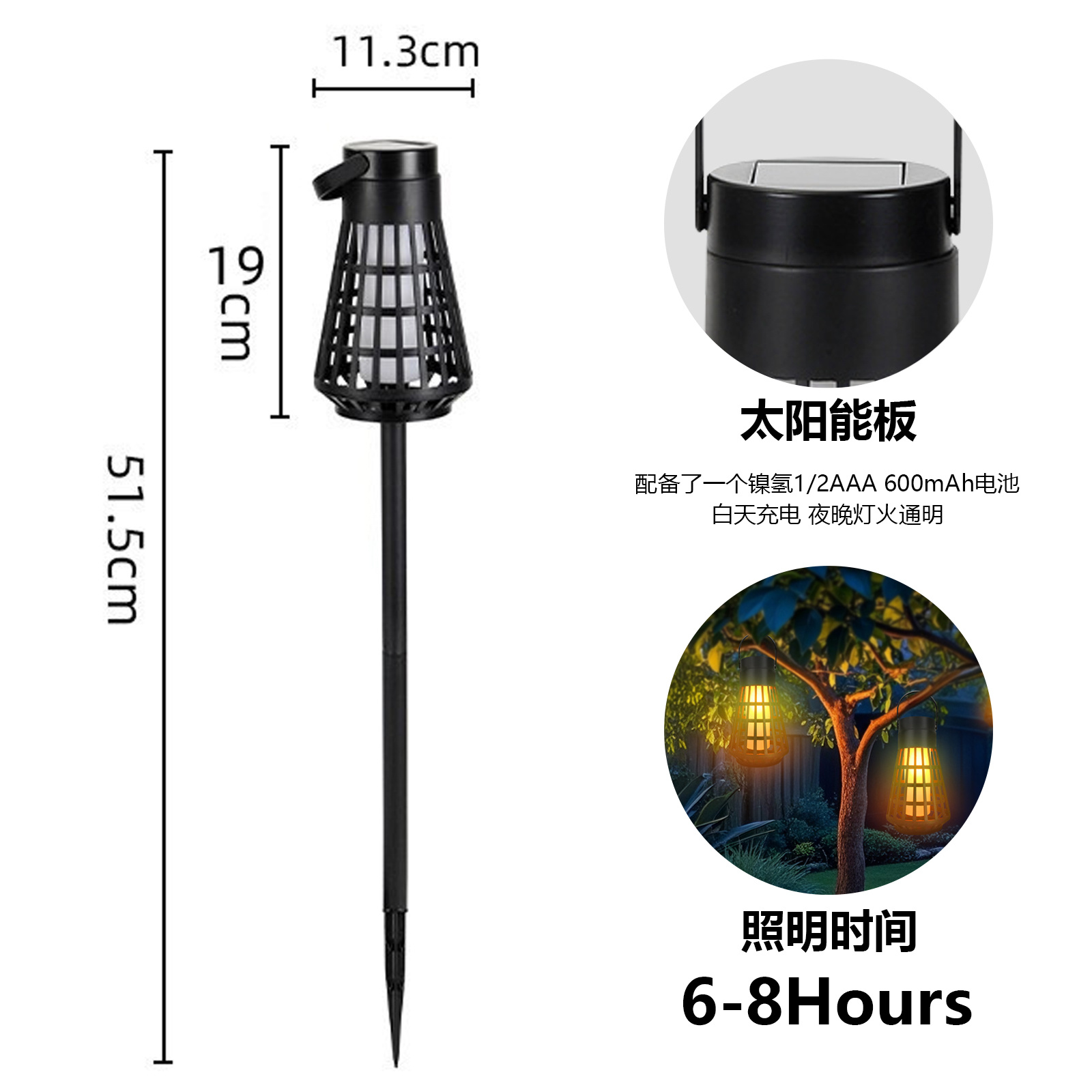 太阳能灯款式12装饰礼物太阳能照明灯户外庭院灯投光灯感应壁灯led家用太阳能户外灯爆亮氛围灯可挂树上露营灯