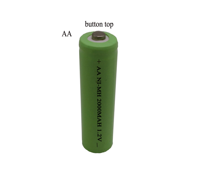 AA NI-MH 2000MAH 1.2V flat top or button top