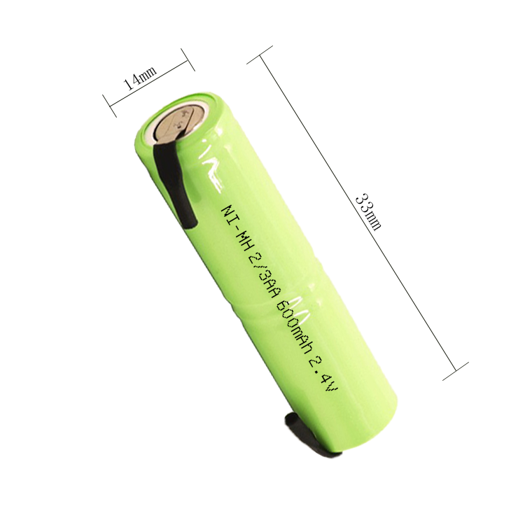 JINTION NI-MH 2/3AA 600mAh 2.4V 带焊片 适用于电动剃须刀