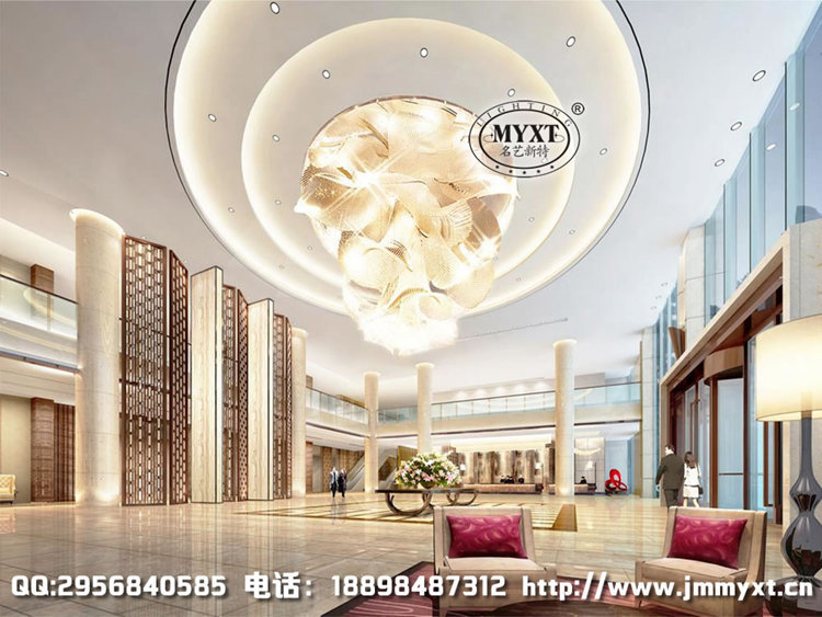 鉑爾曼酒店藝術(shù)花瓣水晶燈配置方案