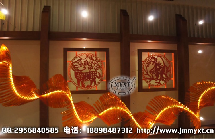 美食城非標(biāo)藝術(shù)玻璃造型工程燈定制設(shè)計(jì)方案