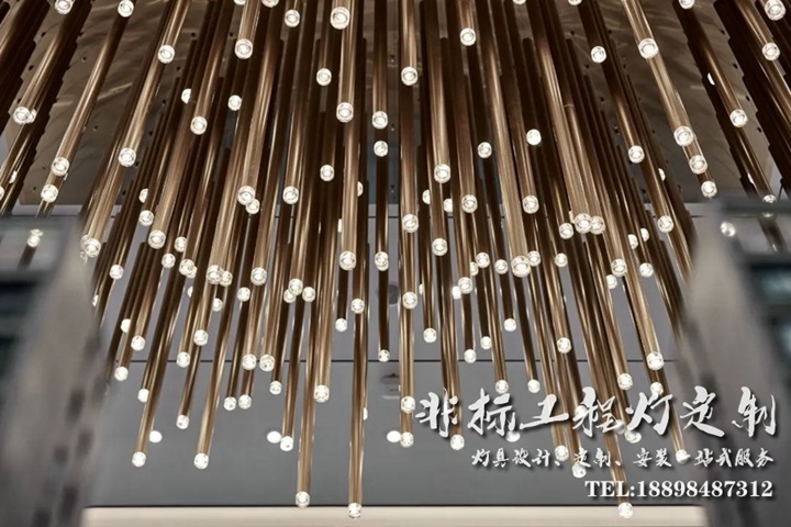 沙盤金色不銹鋼創(chuàng)意吊燈定制