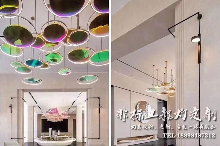 后現(xiàn)代七彩藝術(shù)吊燈定制