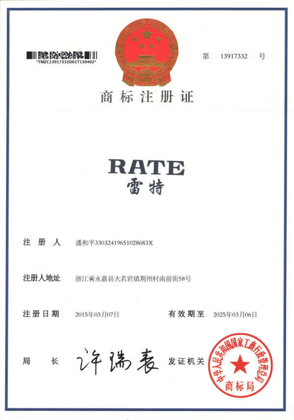 Trademark Registration Certificate