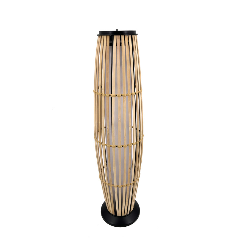 Bamboo Rattan Solar Floor Lamp