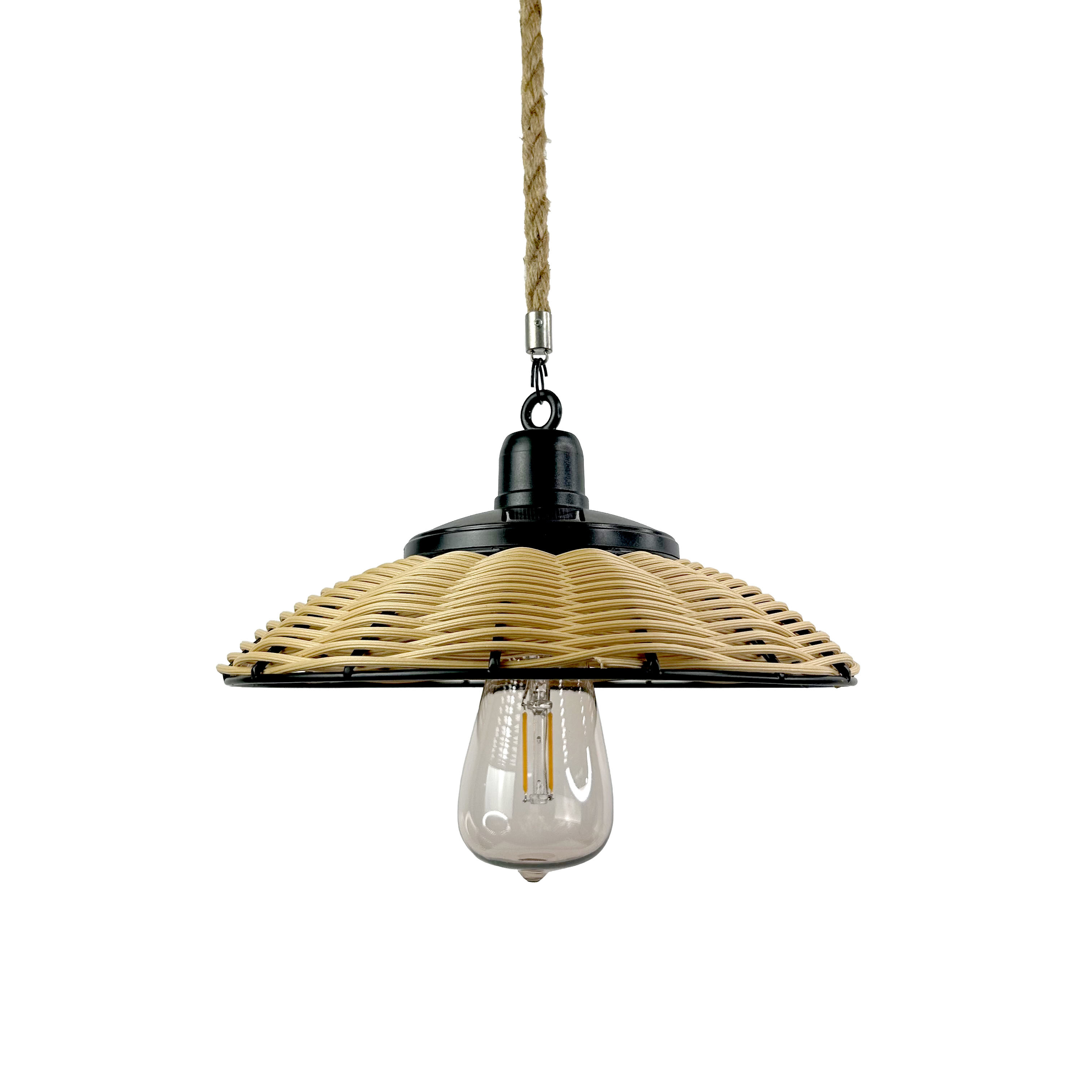 Rattan Hanging Solar Lamp for Yard Decorations