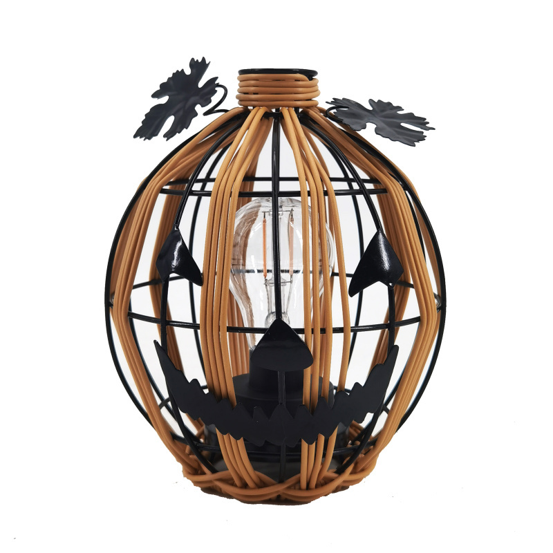 Rattan Halloween Decor Lights Solar Lantern