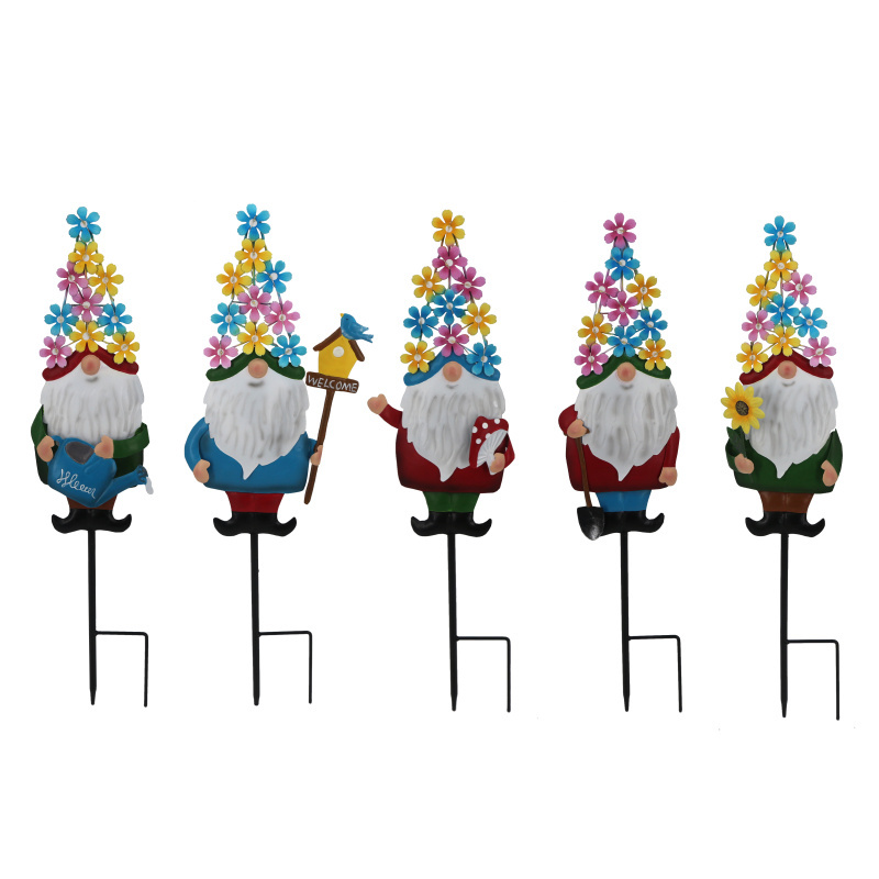 Spring Gnome Solar Stake Lights for Garden Decor