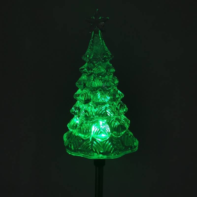 Plastic Christmas Tree Solar Stake Light
