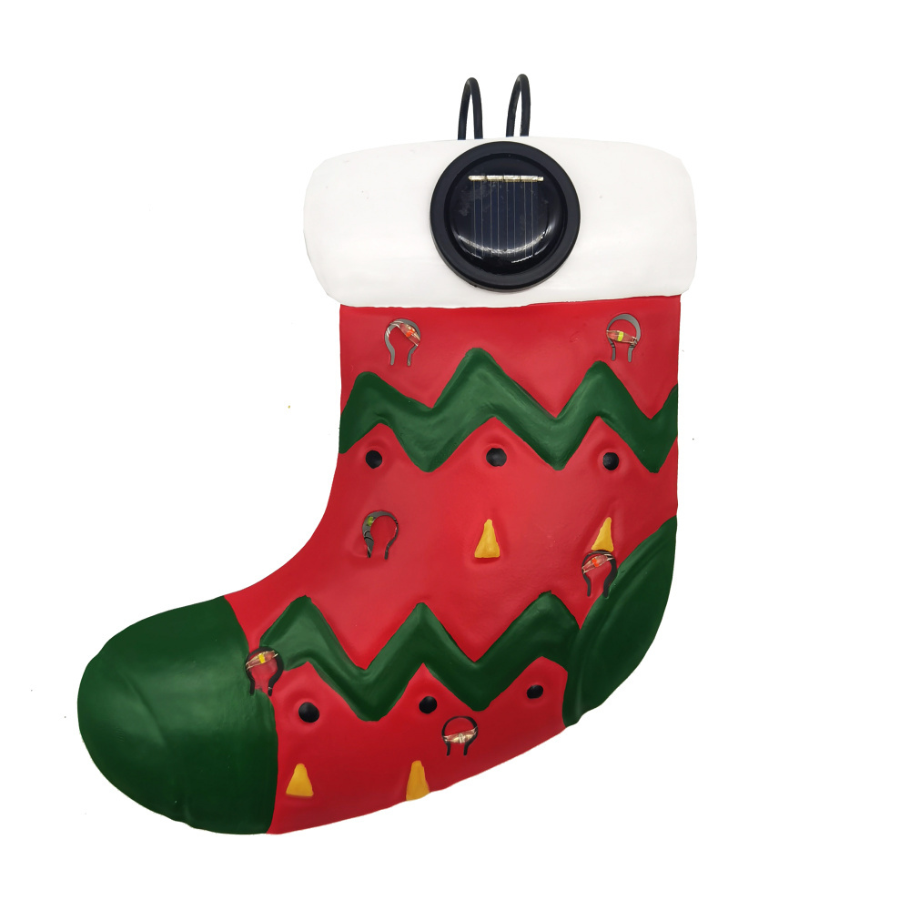 Garden Christmas Stocking Solar Powered Light