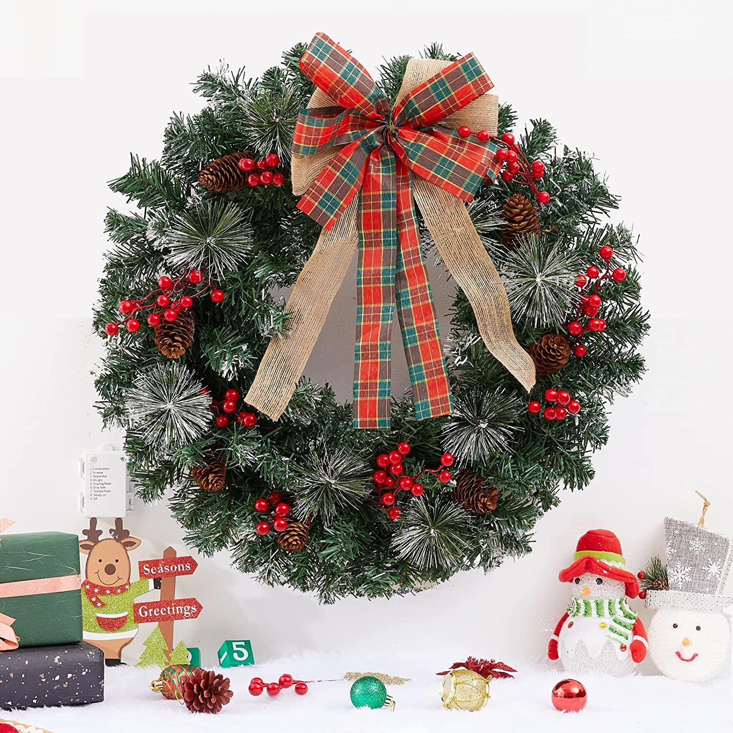 Christmas Garland Wreath for Front Door Decoration