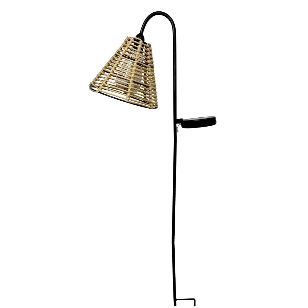 Artisanal Rattan Solar Lamp for Garden Decorations