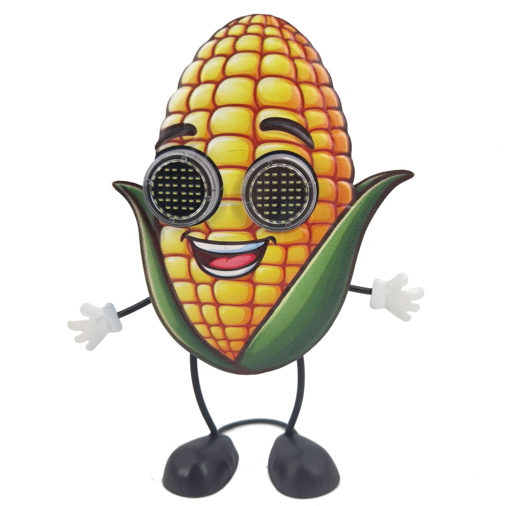 Metal Solar Decor Light Corn Ornament with Eyes Moving