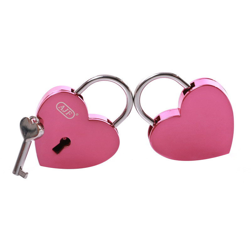 Shiny Pink Custom Love Locks For Valentine's Gifts