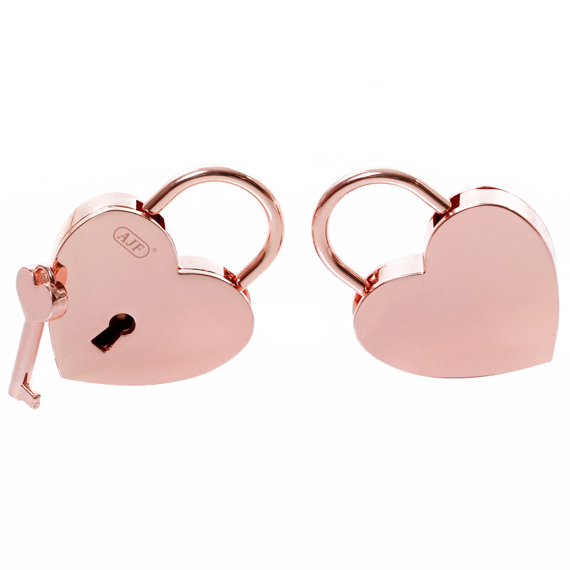 Personalized Large Heart Love Padlock Rose Gold