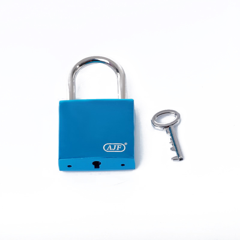 AJF Shiny Blue Square Love Locks 40mm