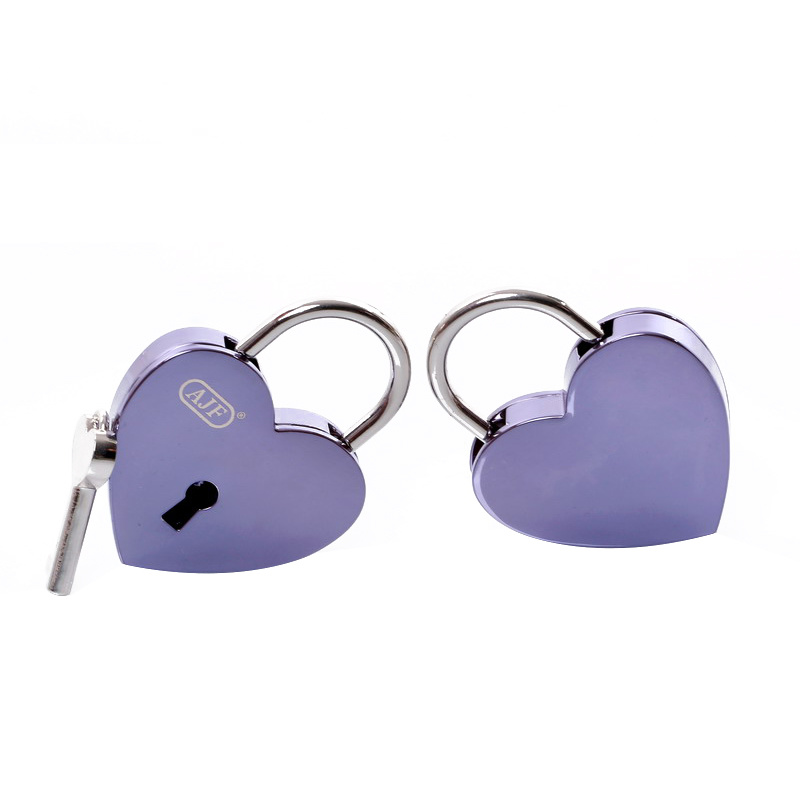 Assorted Colors Purple Heart Love Lock