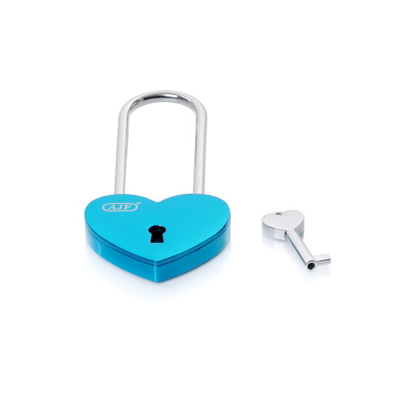 Shiny Blue Long Shackle Heart Love Locks Online