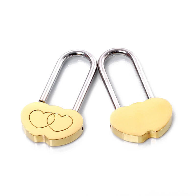 40mm Brass Double Heart Love Lock