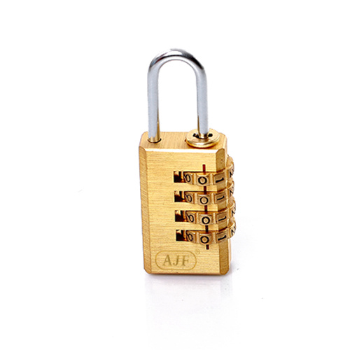 AJF 4 Digits Small Brass Combination Padlock For Backpack