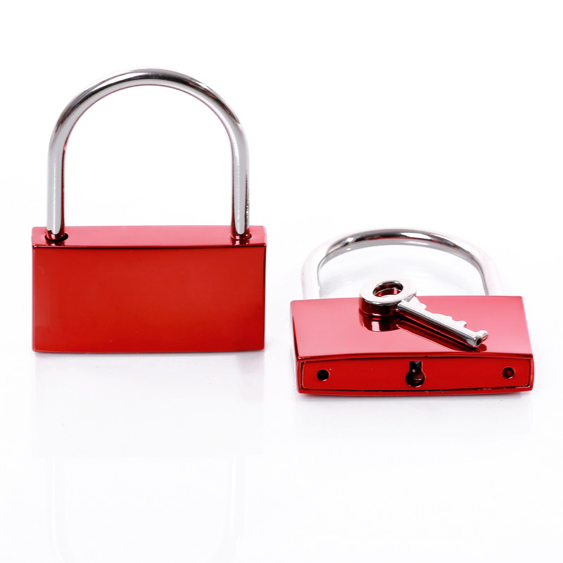 Square Love Lock Shiny Red 50mm 2