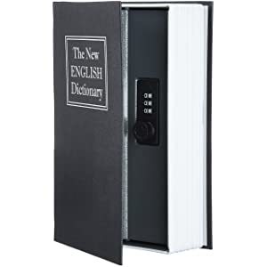 AJF Diversion Hidden Combination Lock Metal Safe Lock Box Book Safe Box