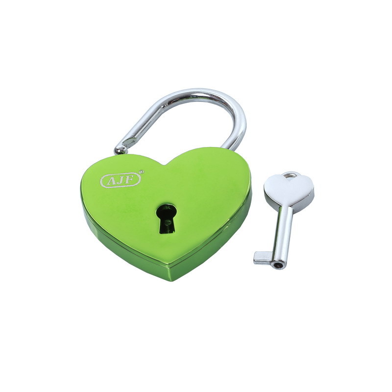 Shiny Green Customize Heart Lock And Key