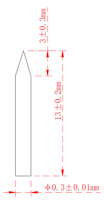 YJFL000366(φ0.3 × 13mm steel needle)