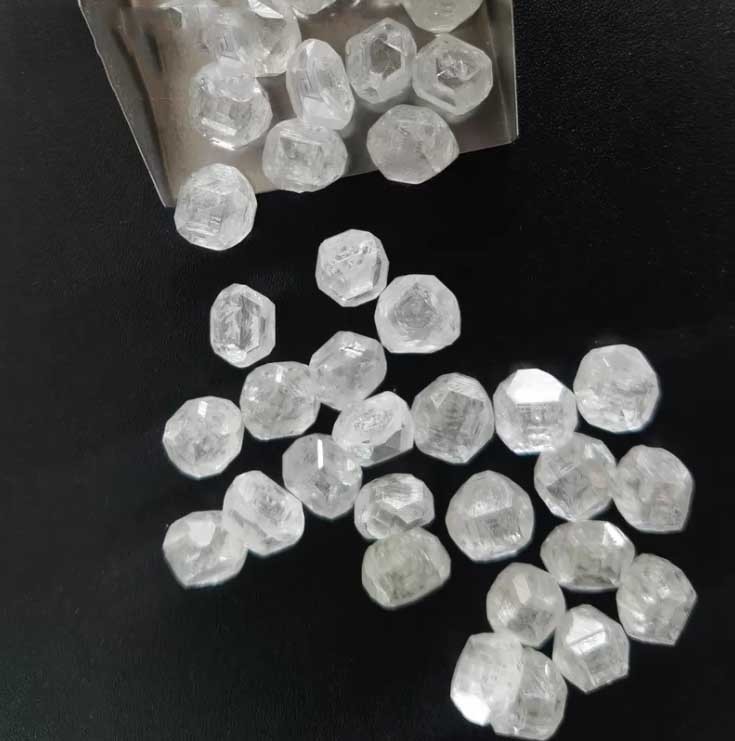 White Color VS Clarity 5Ct 6Ct Uncut Lab Grown Diamonds HPHT