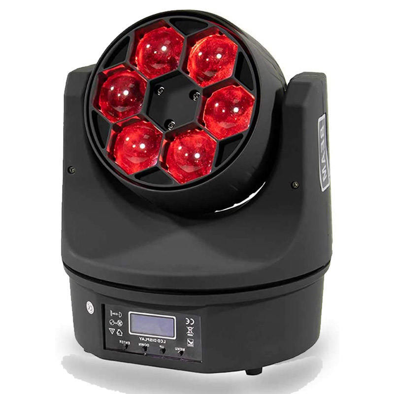 China Manufacturer 6X15W Professional Stage Light Rgbw 4In1 Led Moving Head Light With Beam Effect