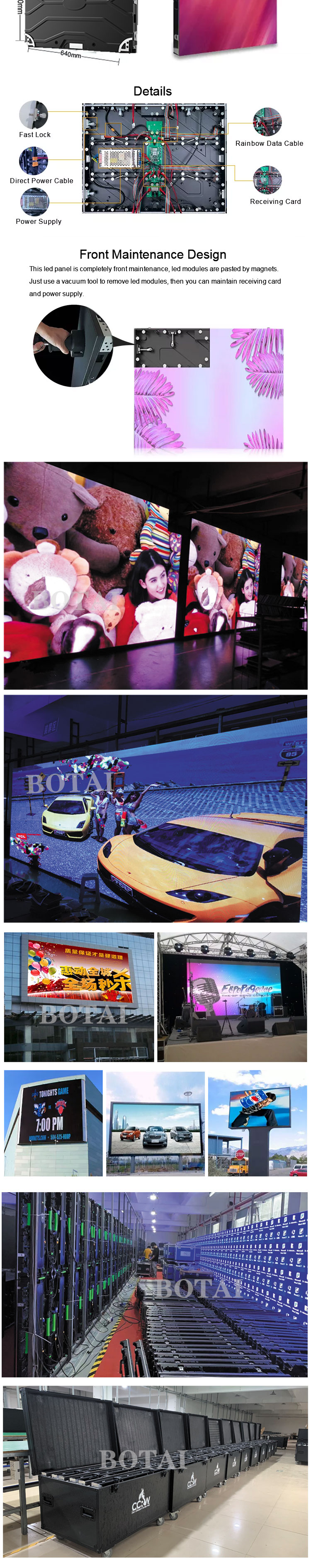 Botai 1.86 outdoor magnet led screens led panel 3m x 2m