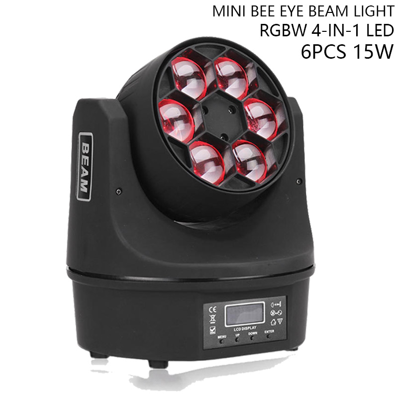 China Manufacturer High Quality 6Pcs 15W Rgbw 4-In-1 Led Mini Bee Eye Beam Light