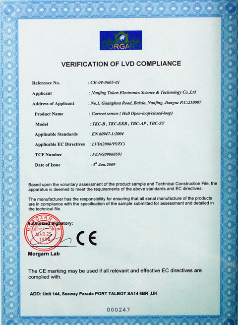 VERIFICATION OF LVD COMPLIANCE VERIFICATION OF LVD COMPLIANCE